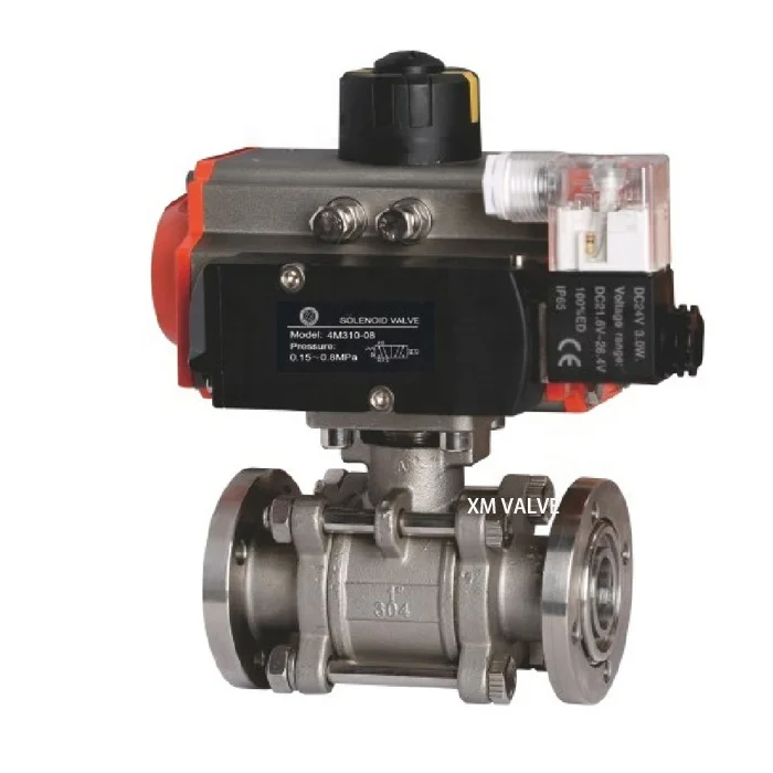 Vacuum Equipment Flange End Vacuum Ball Valve with Pneumatic Actuator
