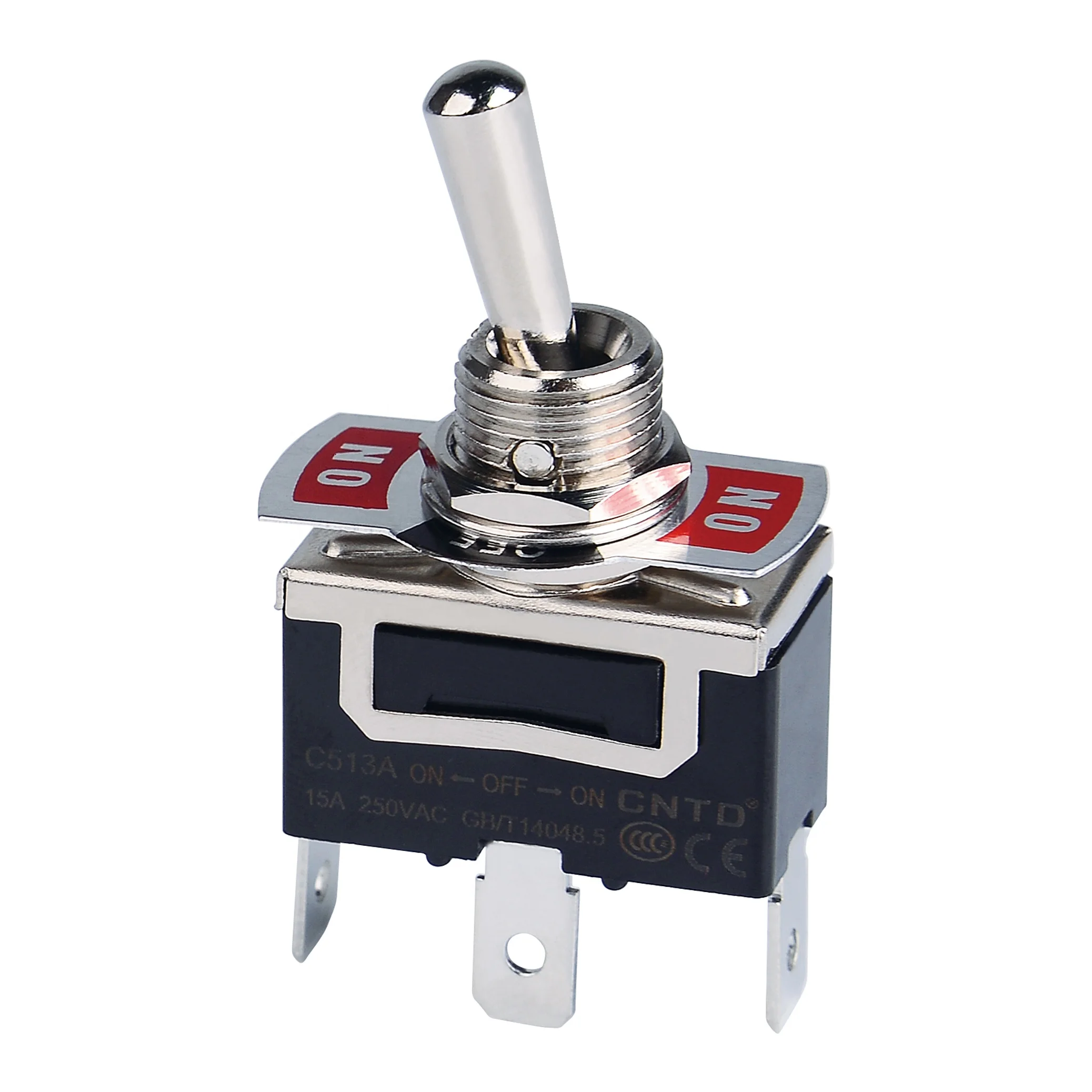 CNTD Single Pole Single Throw Self-locking Tab Terminal C511A 15A 250V ON-OFF Toggle Switch