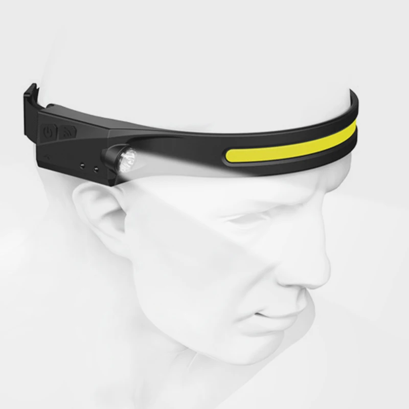 Waterproof Silicone Mini USB Rechargeable Sensor LED Headlamp Induction Head Flash Light Ring Headlights