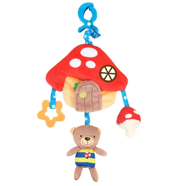 
New Soft Good Quality Spiral Mushroom Bear Boy Baby Activity Toy For Baby With Plastic Crib new born baby toy 