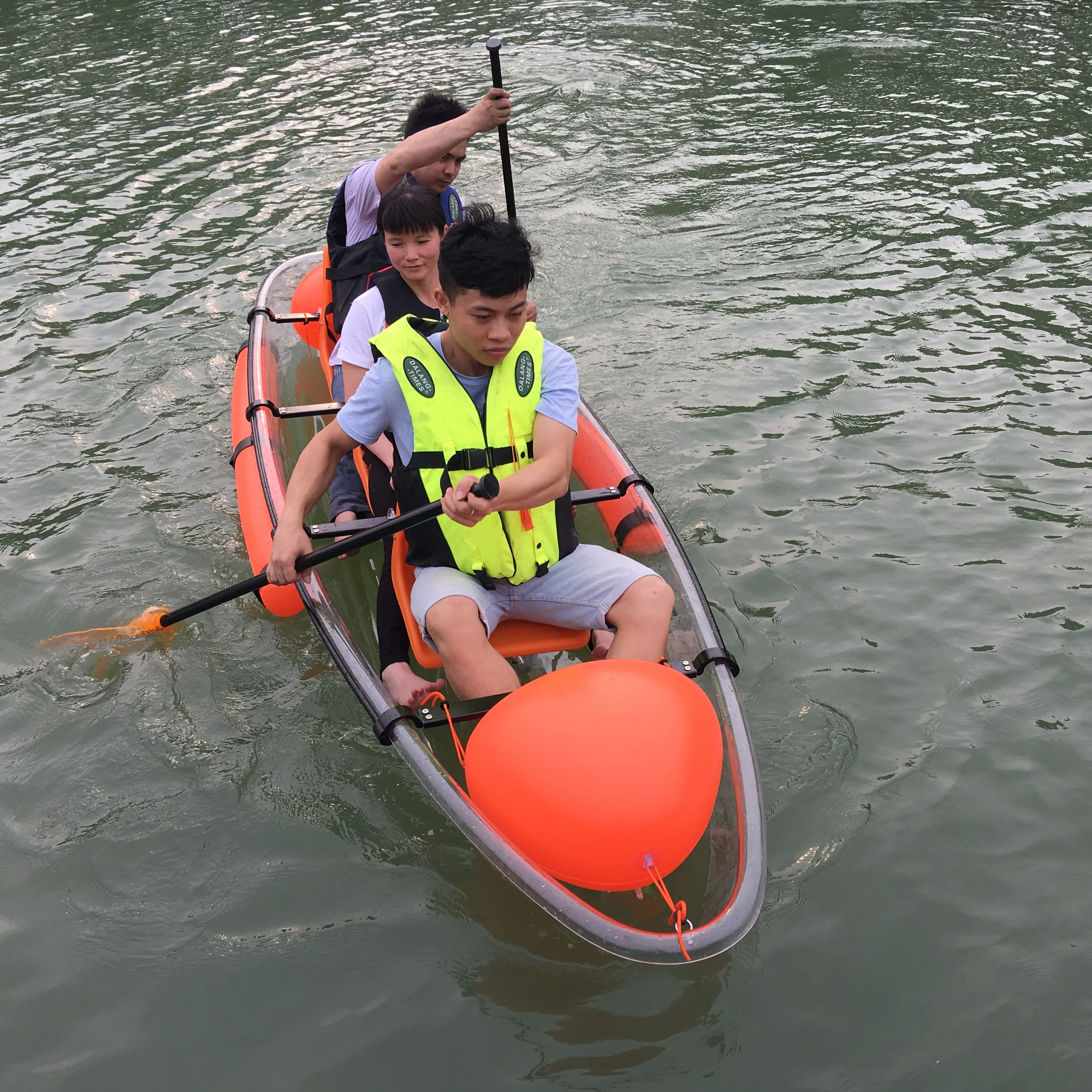 Transparent kayak paddle polycarbonate inflatable transparent rigid pro marine transparent boat