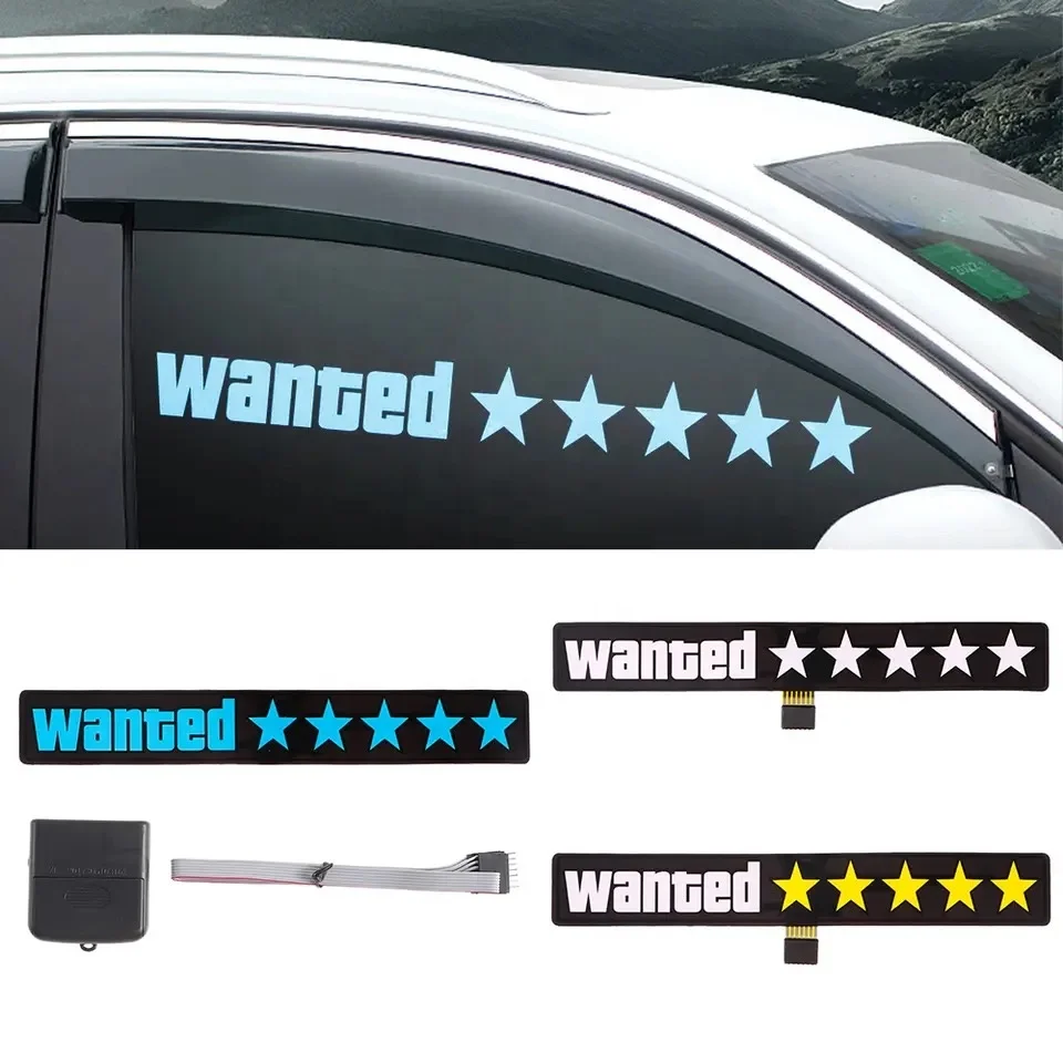 Newest Glowing car sign Glowing wanted sign Car Window LED Electric Stickers Decals Glow Panel interior Light JDM WANTED