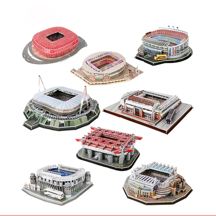 Заводская прямая продажа, бумажная головоломка на заказ, игрушка «сделай сам», 3d футбольный стадион, головоломка для взрослых