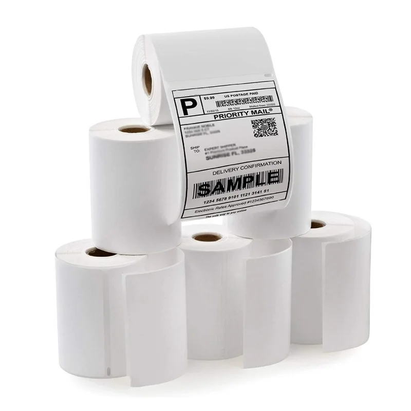 Free Sample Thermal Printer 4 x 6 4xl 100x150mm Direct Thermal Labels Compatible Self-adhesive Packaging Shipping Labels