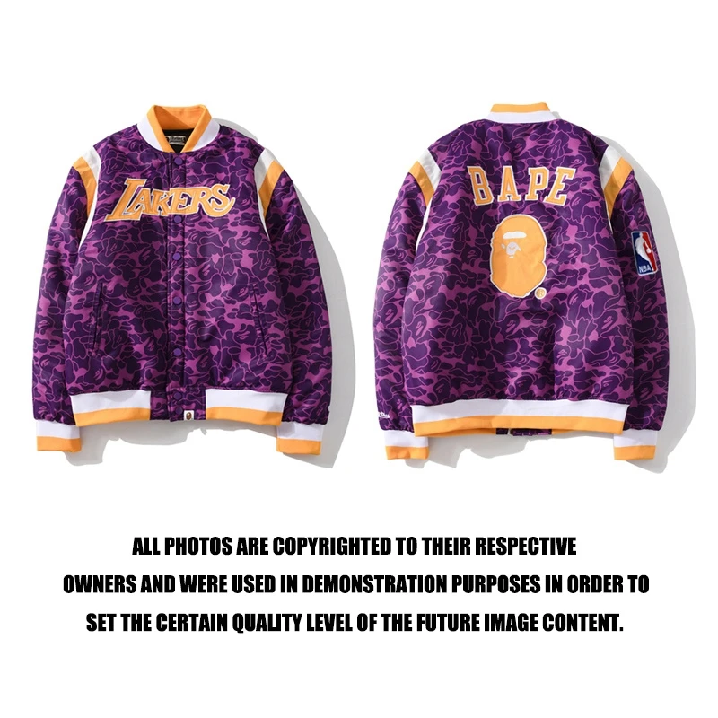 Good Quality Fashion Street Style Bape Purple Camouflage Padded Bomber Jacket Men Cotton Padded Winter Jacket Camo Padded Jacket