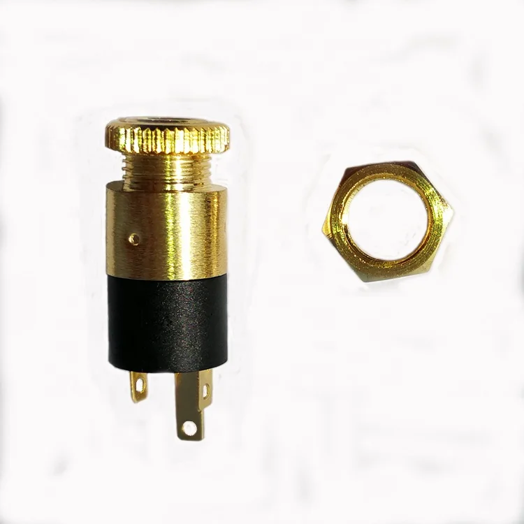 Позолоченный мини-разъем для телефона, 3,5 мм, 1/8 дюйма, гнездо для стереонаушников, аудио-и видеоразъем с втулкой и гайкой