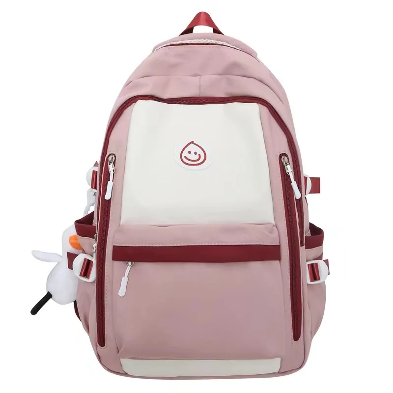 High Casual Large Capacity Waterproof School Bag Quality Simple Style Solid Color Backpack School Travel Nylon Backpack