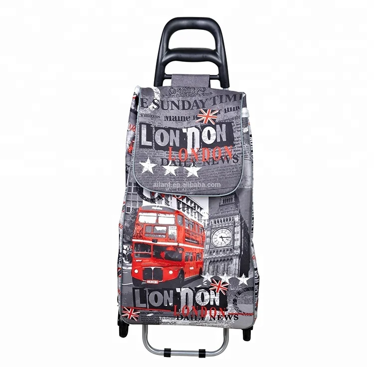 Cylinder supermarket wheeled shopping trolley cart