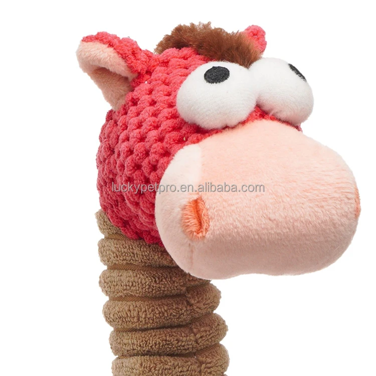 Stuffed Animal Chew Toys Rope giraffe Red pony Reducing Boredom durable Squeaky plush toys for dogs