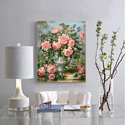 Оптовая продажа и изображениями красочного цветка картины DIY картина маслом на холсте раскраска по номерам комплект для взрослых начинающих простой