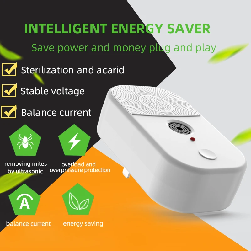Electricity Saving Box 90V-250V Electric Energy Power Saver Power Factor Saver Device up to 30% Smart UK/EU/US Plug