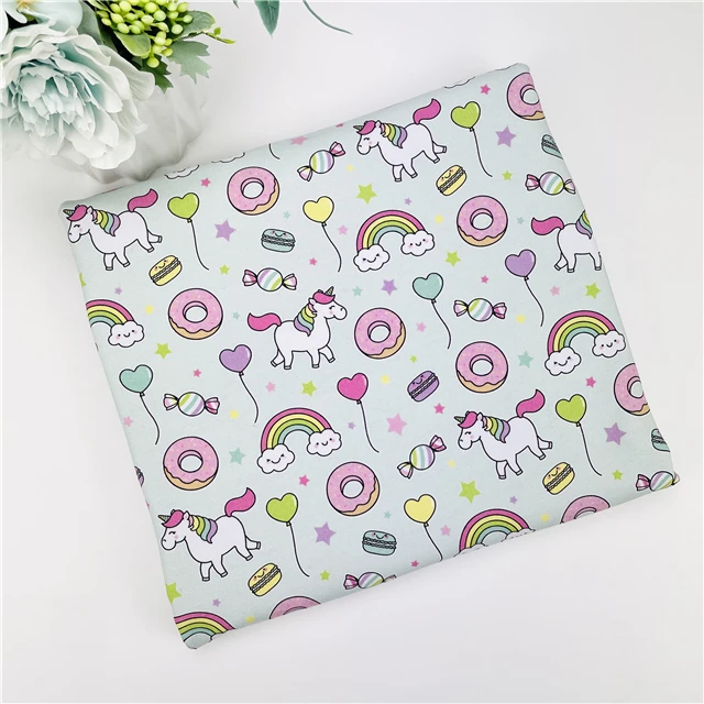 Пользовательская цифровая печать хлопок лайкра печатная трикотажная ткань для ребенка