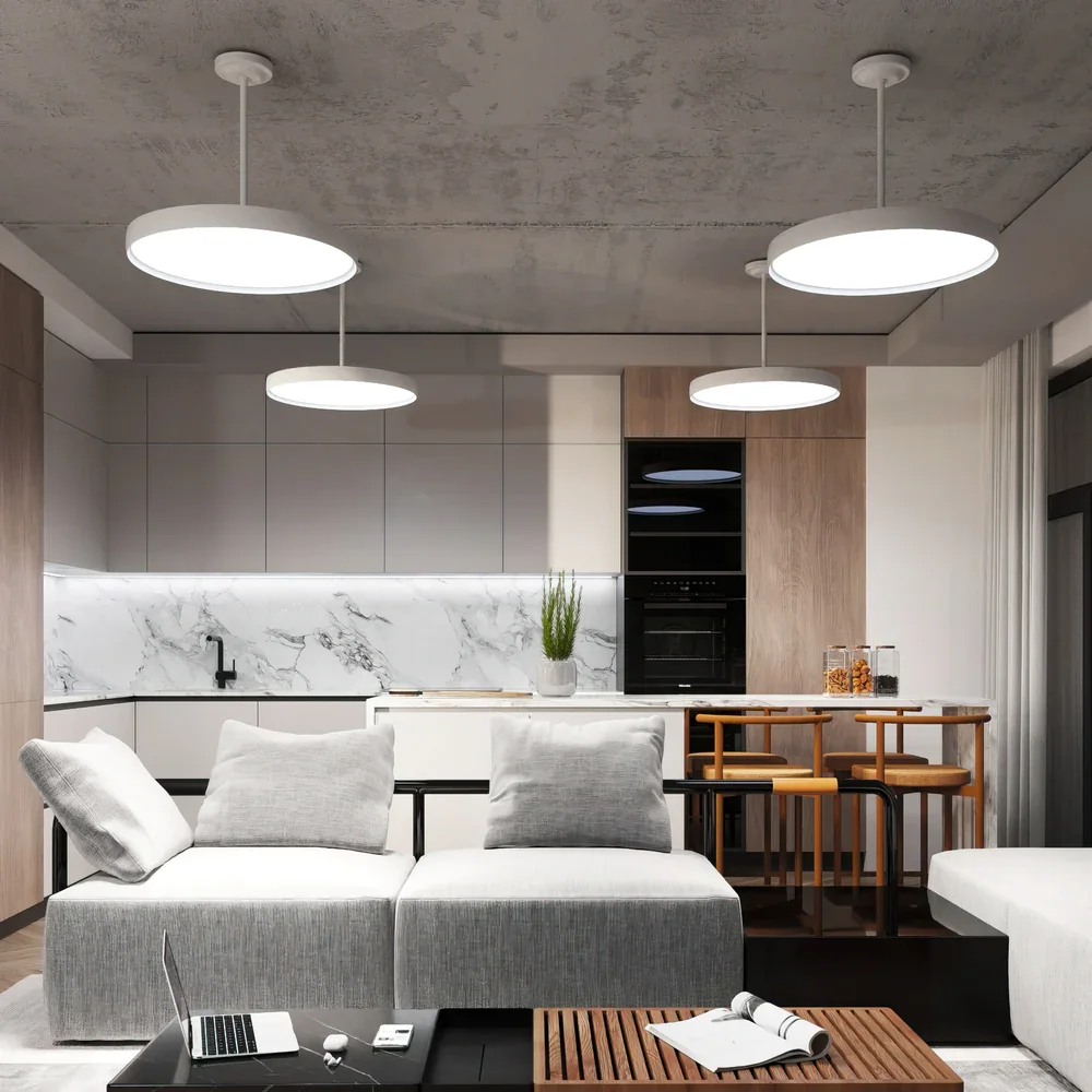 Aluminum Body Halo Solid Led Ring Circular LED Pendant Light Round Chandelier LED Circle Hanging Light