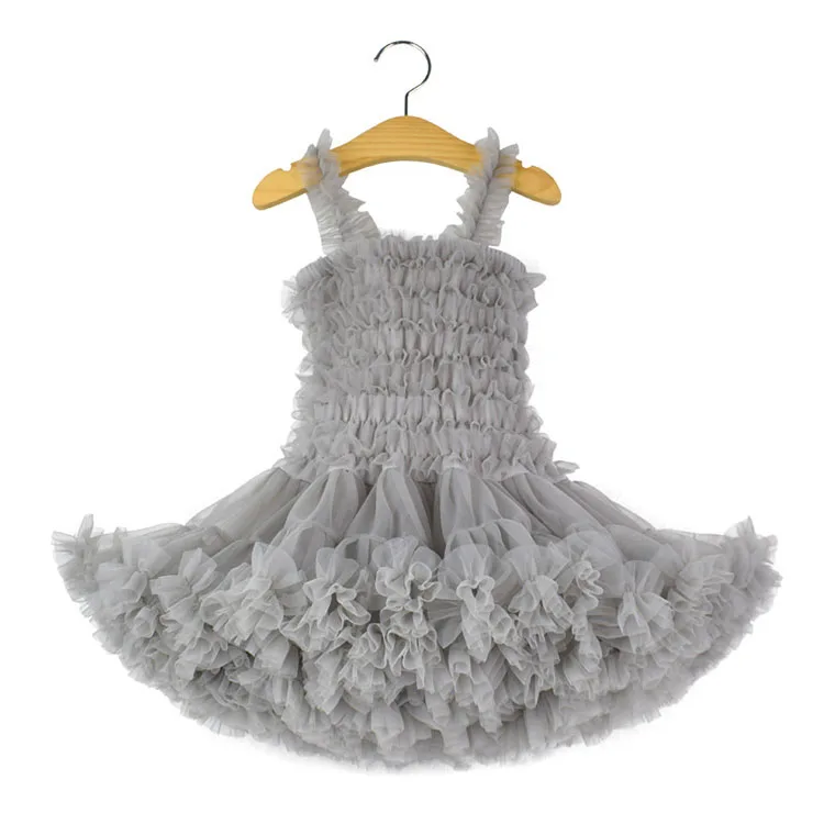 latest European style party sleeveless tutu dress for baby