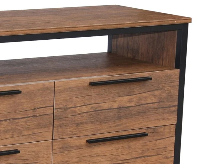 Antique Industrial Wooden Cabinet With 4 Drawer For Living Room