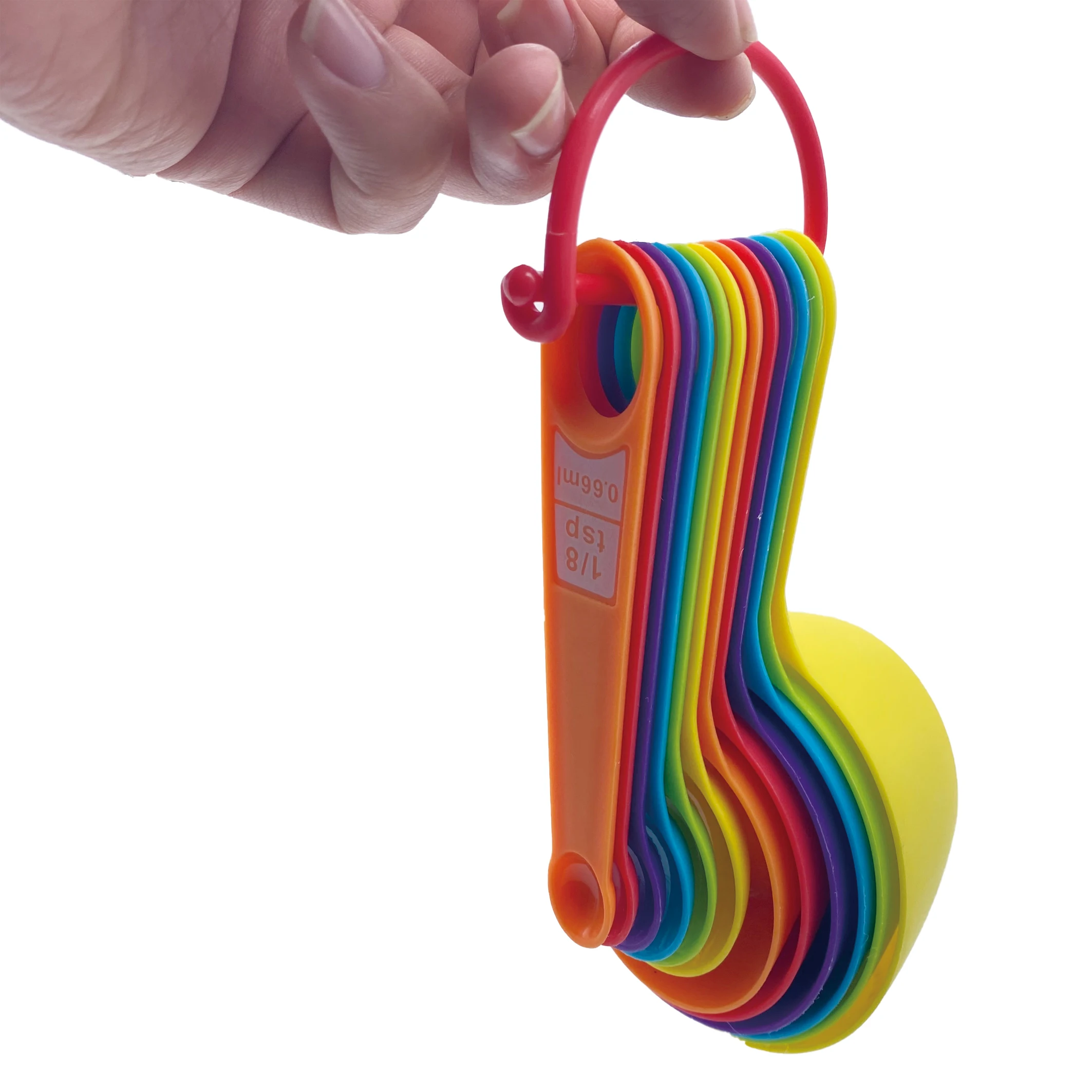 Hot Sale Colorful High Quality Plastic Kitchen Baking Tools Rainbow Colorful Plastic Coffee Disposable Measuring Spoons