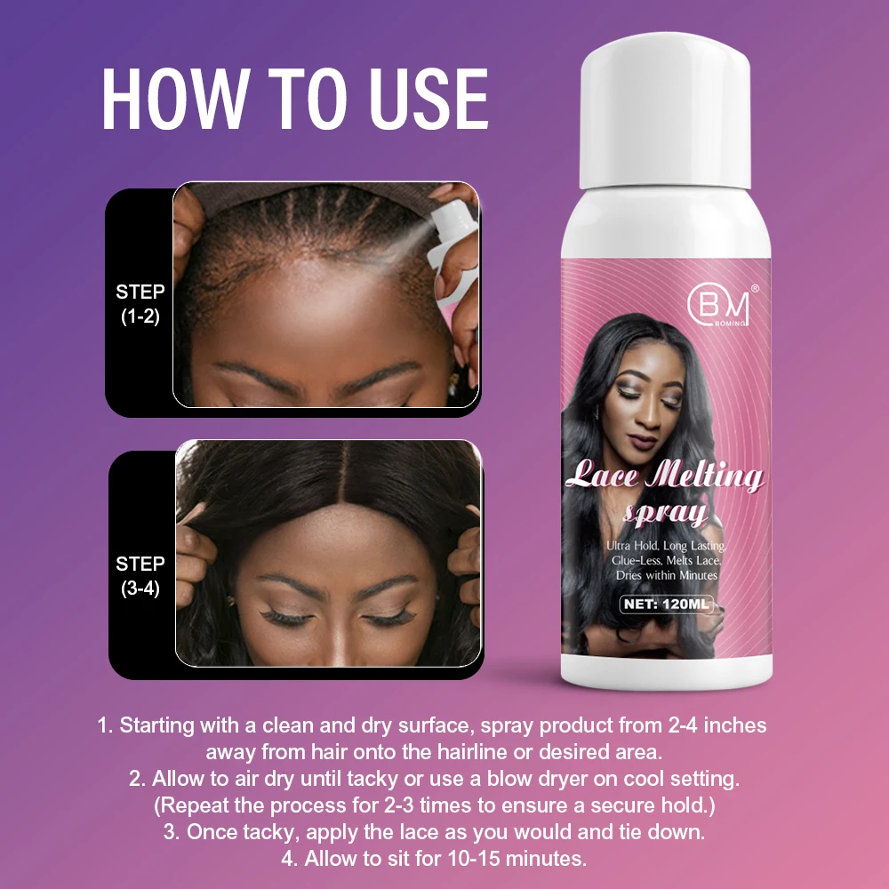 Extreme Hold lace melting spray wig adhesive waterproof melting spray lace glue for wigs lace