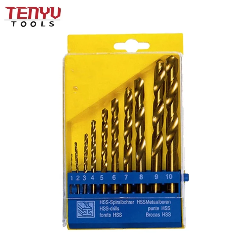 10PCS 1 10mm High Quality Cobalt Hss Twist Drill Bits Set in Plastic Box for Metal Stainless Steel Copper Drilling