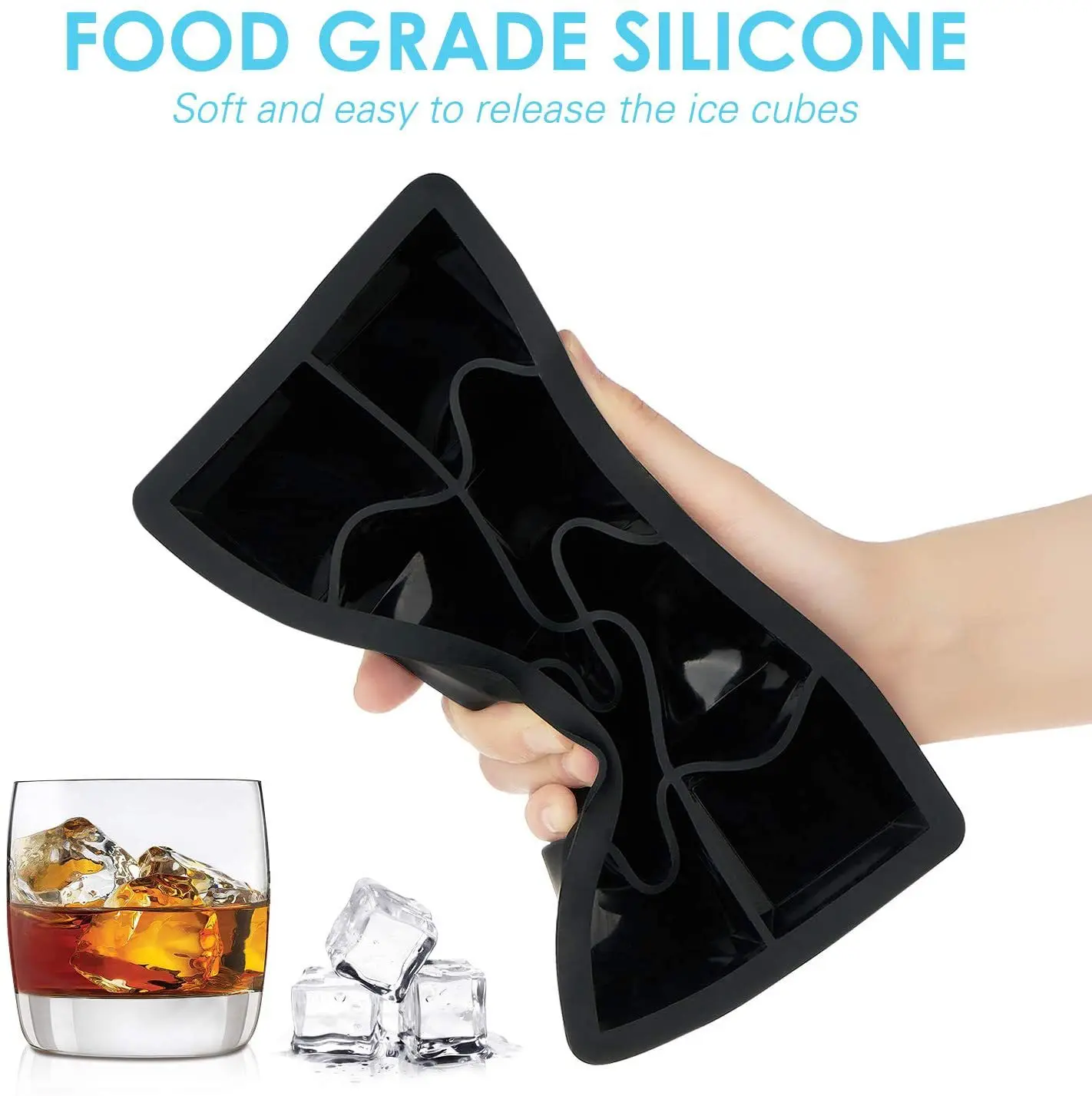 Hot Sale Custom Silicone Ice Cube Tray Easy Release Reusable Ice Cube Silicone Ice Mold Tray With Cover