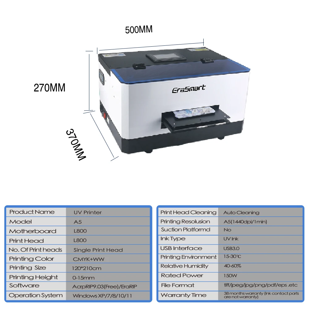 Lightweight card printer for small business L805 inkjet printer A5 UV Logo printer