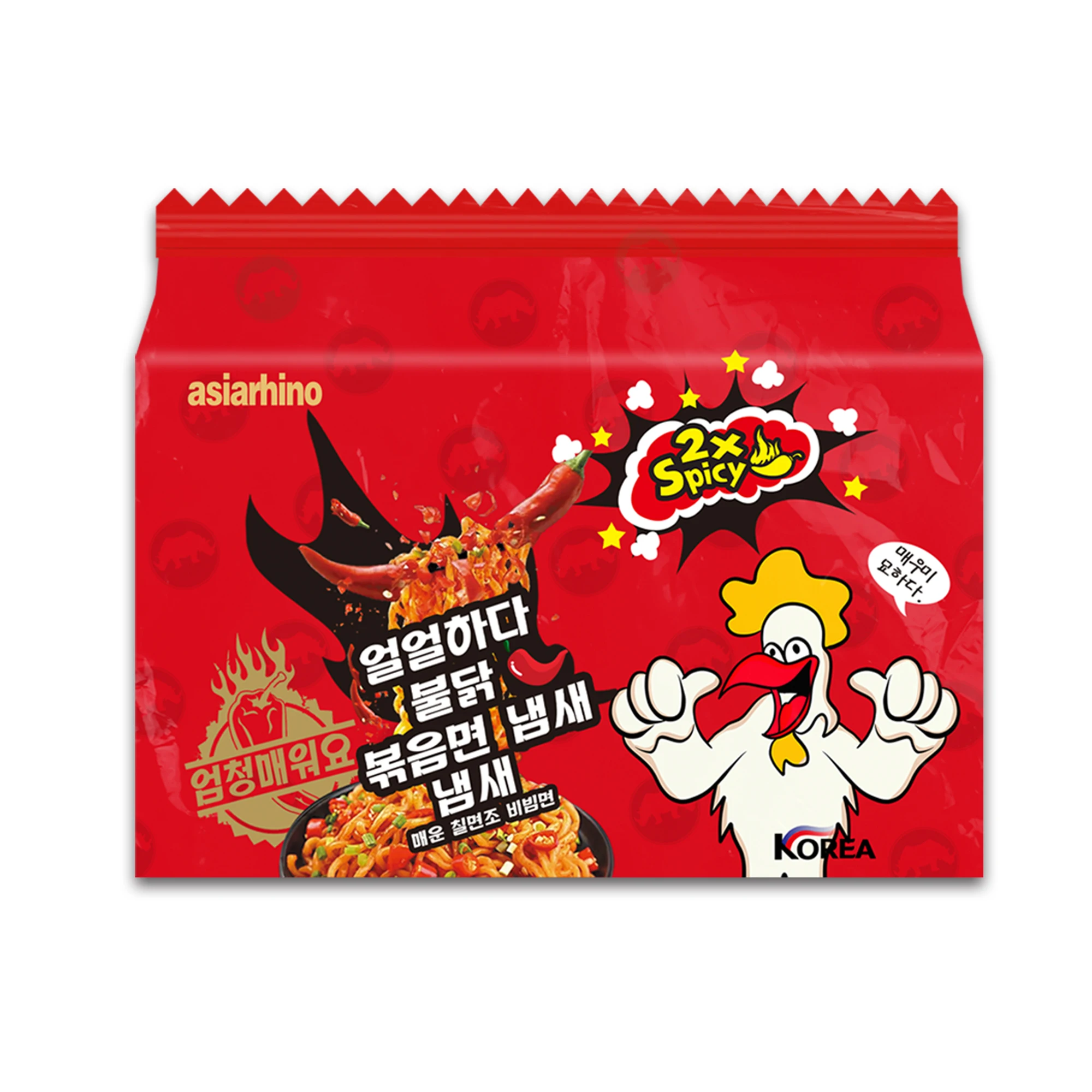 Hot Roasted Super Spicy Ramen Noodles Korean Bulk Five-Pieces Hot Carba Cream Flavor Spicy Instant Noodles