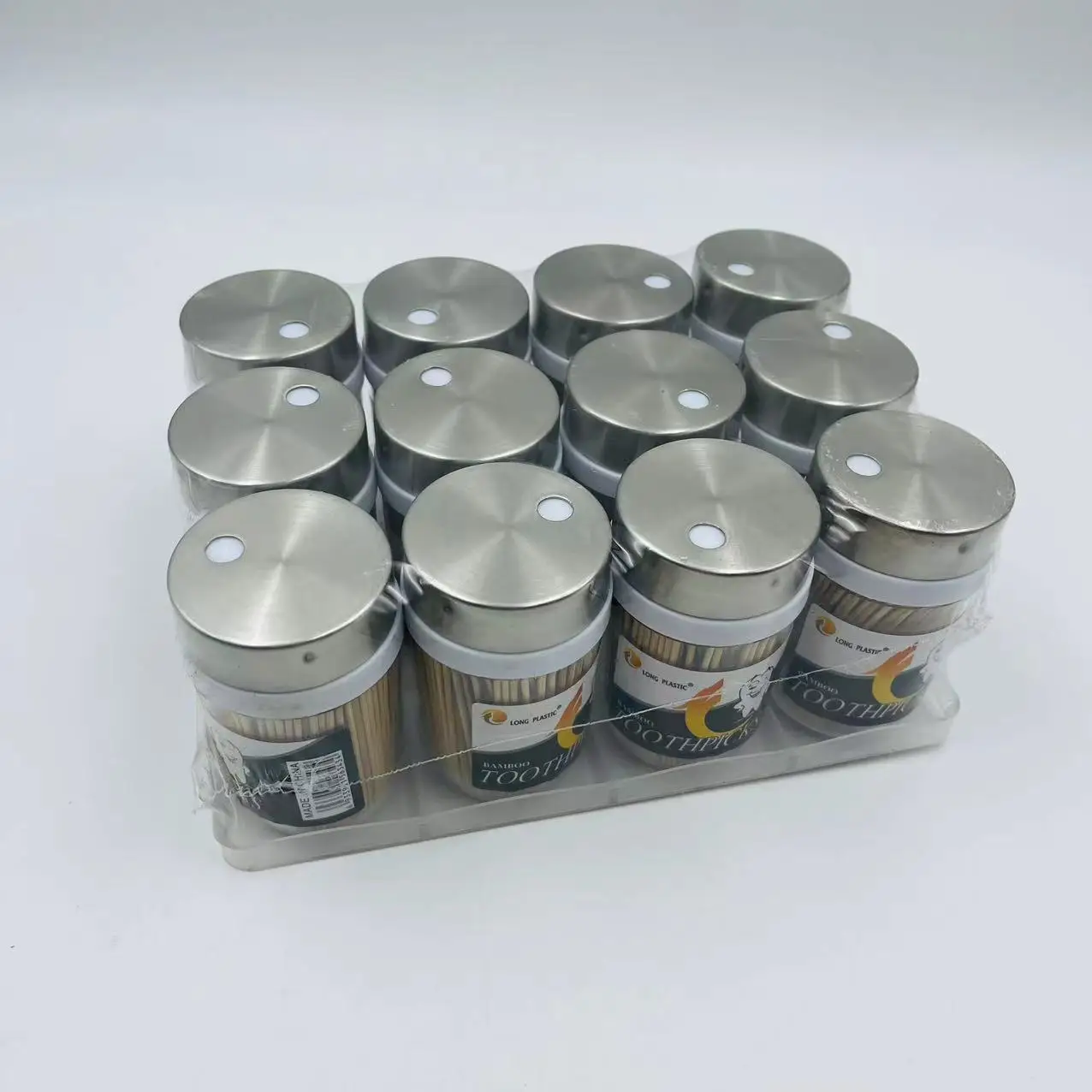 Special Hot Selling Natural Bamboo Steel Lid 5*5*8cm Long Toothpicks For Restaurant
