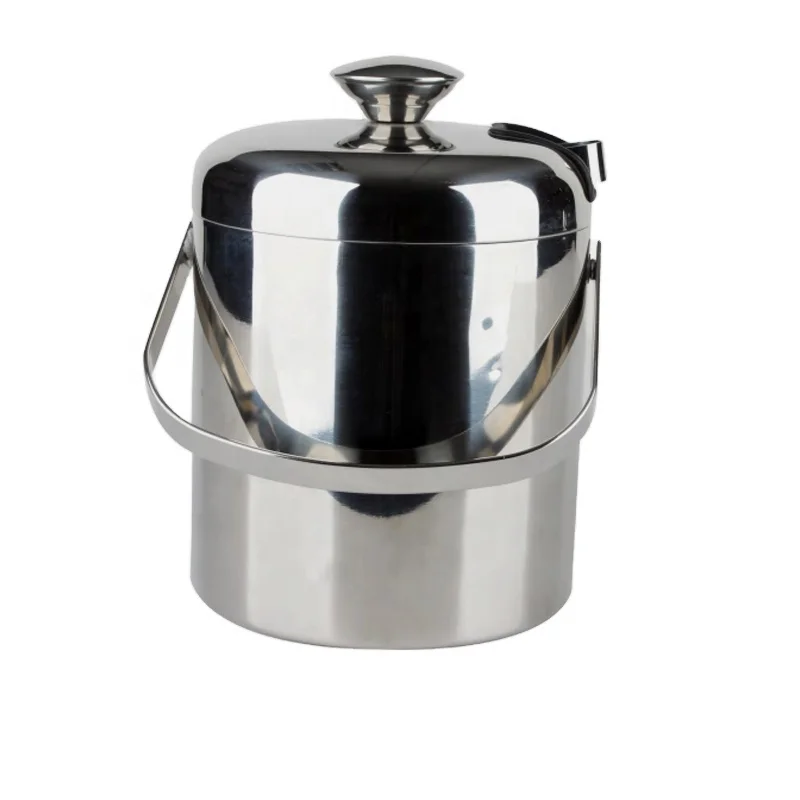 Высококачественное металлическое ведро для льда из нержавеющей стали с двойными стенками