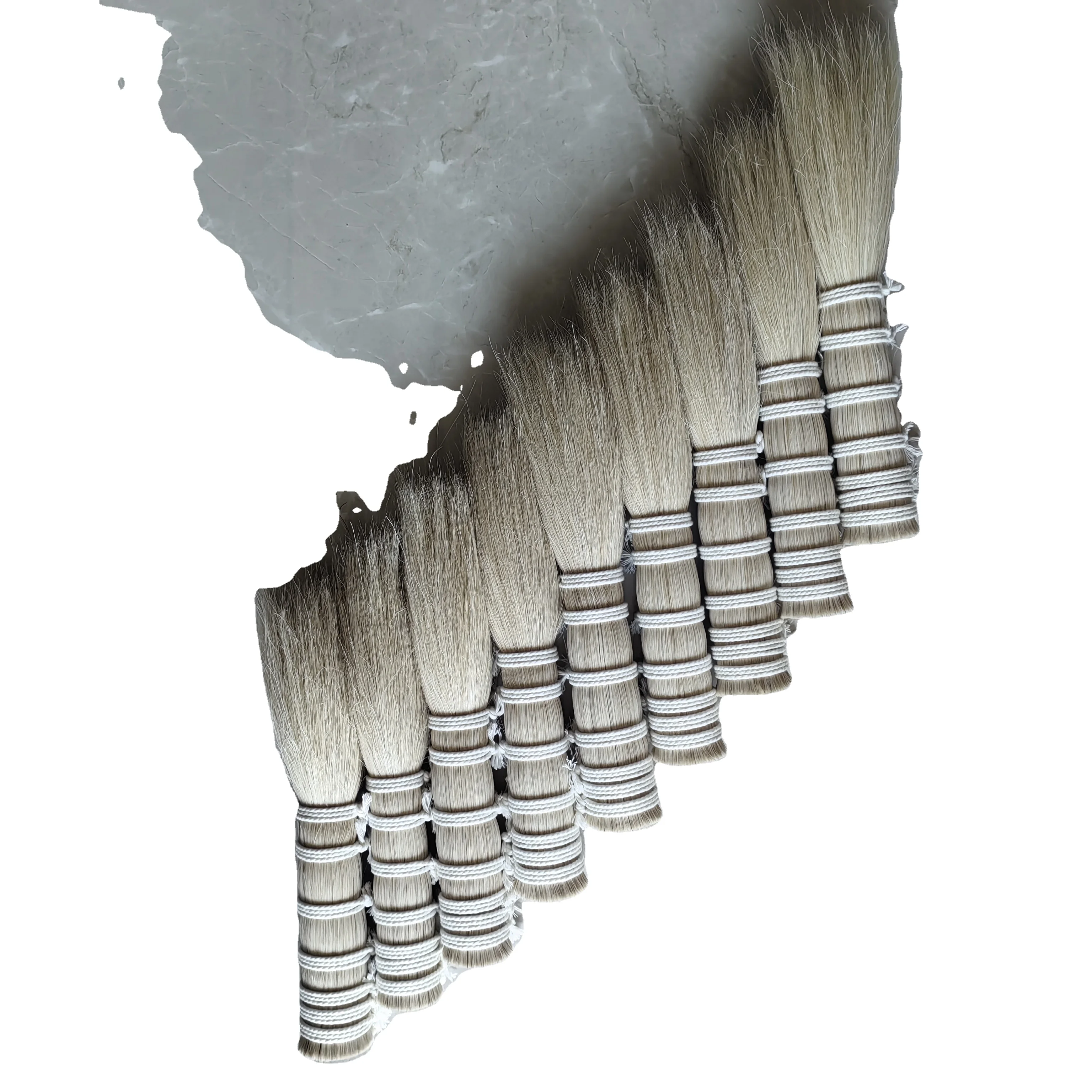 Лидер продаж натуральный белый цвет 12 дюймов однотонные мягкие лошадиные гривы и натуральные конические волосы конского хвоста