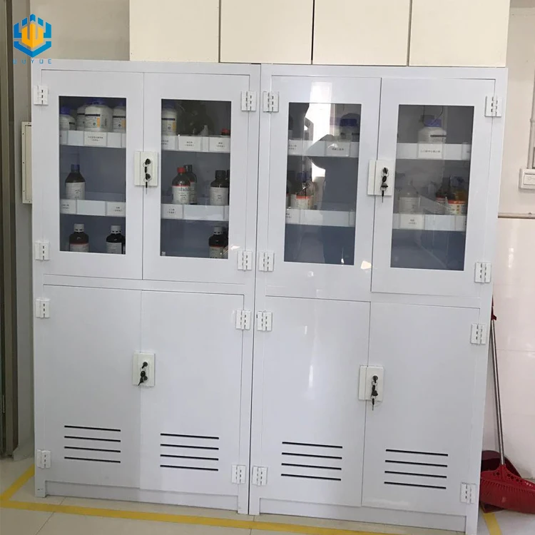 Chemical laboratory furniture two door cupboard reagent tall storage cabinet