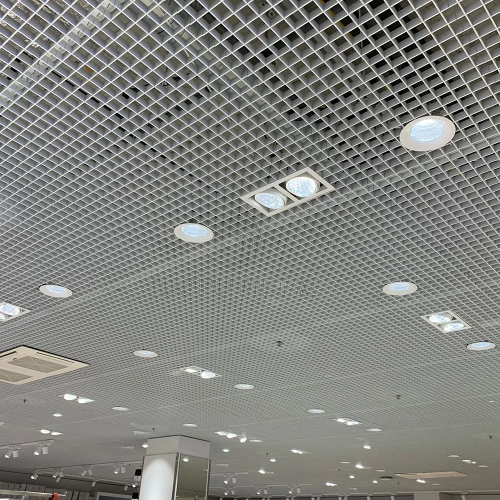 Decorative Grid Ceiling Modern Designs Grille Ceiling Panel Aluminium Suspended Ceilings For Building Materials