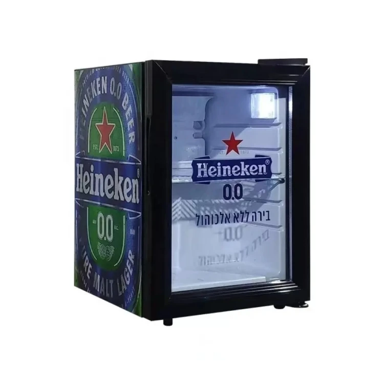 Vanace SC 21L Compact Refrigerator Custom Logo LED Light Glass Door Energy Drink Chocolate Cooler Compressor Mini Fridge