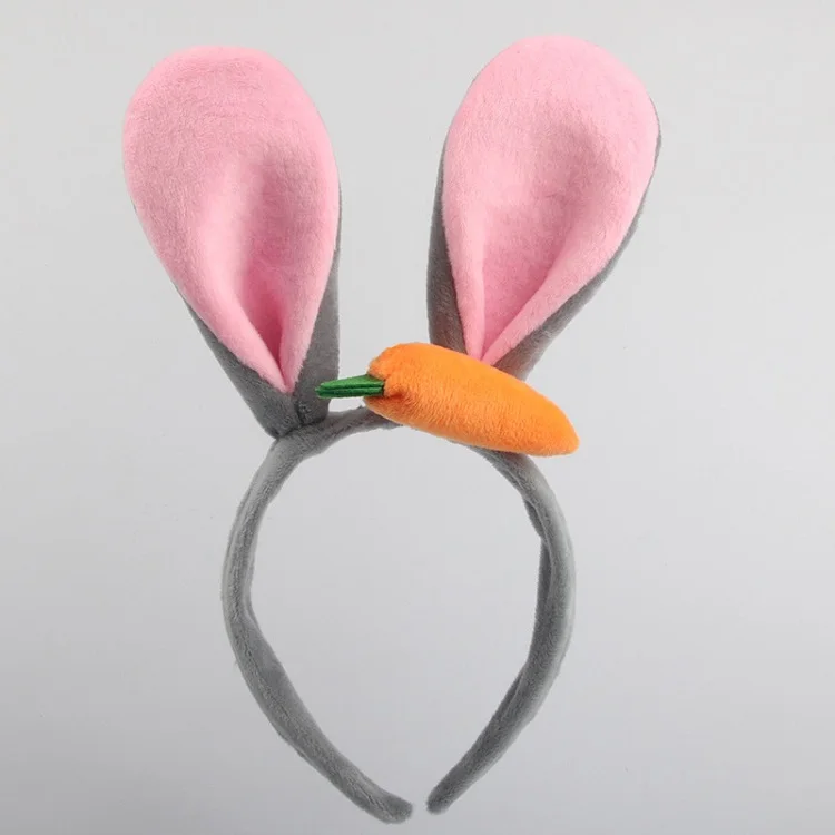 Christmas Animal Cosplay Party Show Rabbit Ears Headbands Long Ear Bunny Radish Headband