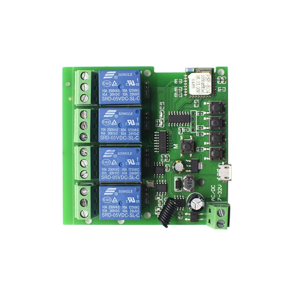  4CH DC 7V-32V 12V 24V RF 433MHz Дистанционное управление eWeLink умный дом Wifi беспроводной модуль переключения ввод самоблокирующийся радиочастотный