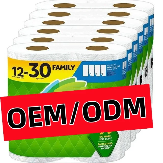 Popular Sale Eco-friendly Disposable Wood Pulp Roll Paper Kitchen 2 Ply Kitchen Paper Towel For Restaurant