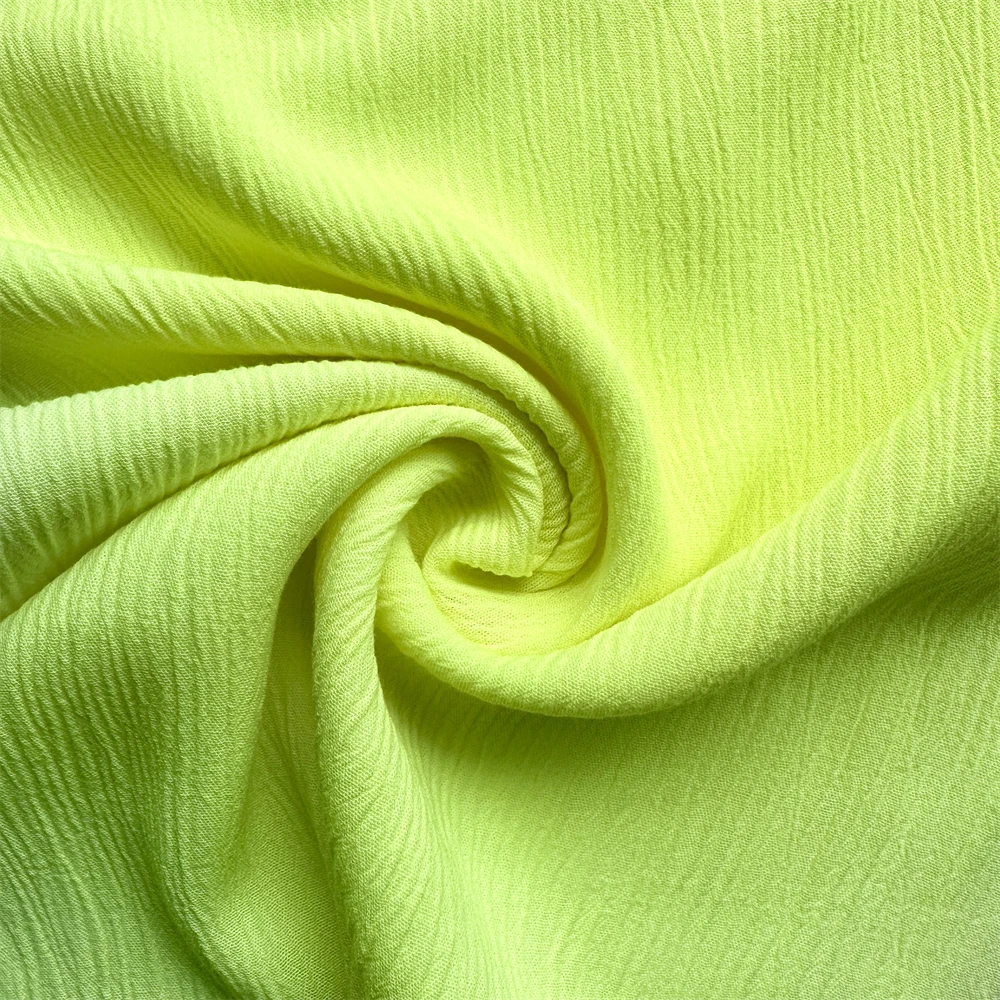 30S*24S 135GSM Wholesale crepe rayon viscose silk jacquard fabric custom crinkle  for women garment