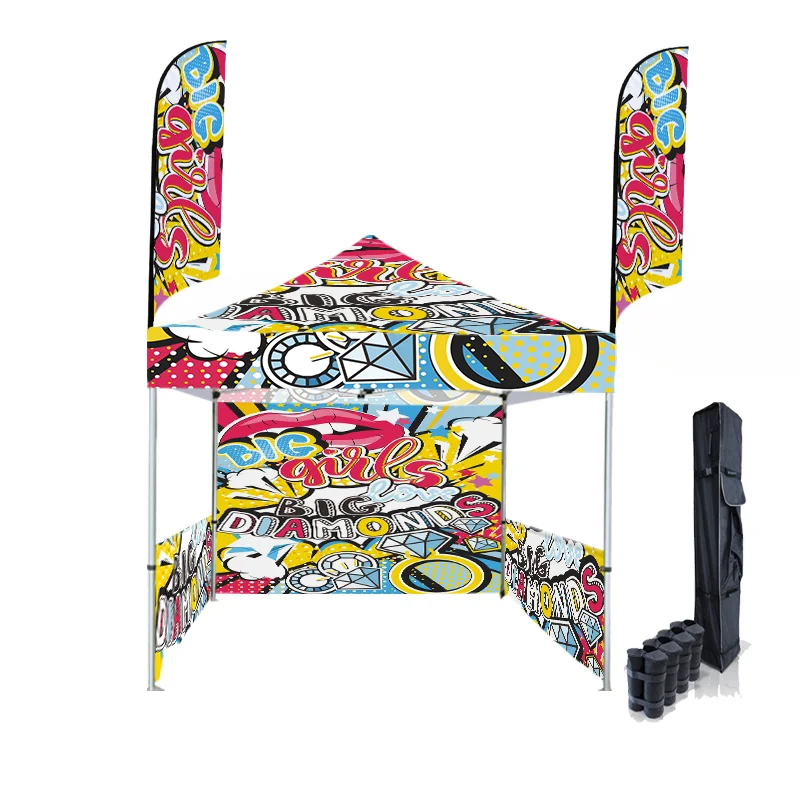 Pop up heavy duty 10*10ft Steel trade show canopy tent with custom logo printing