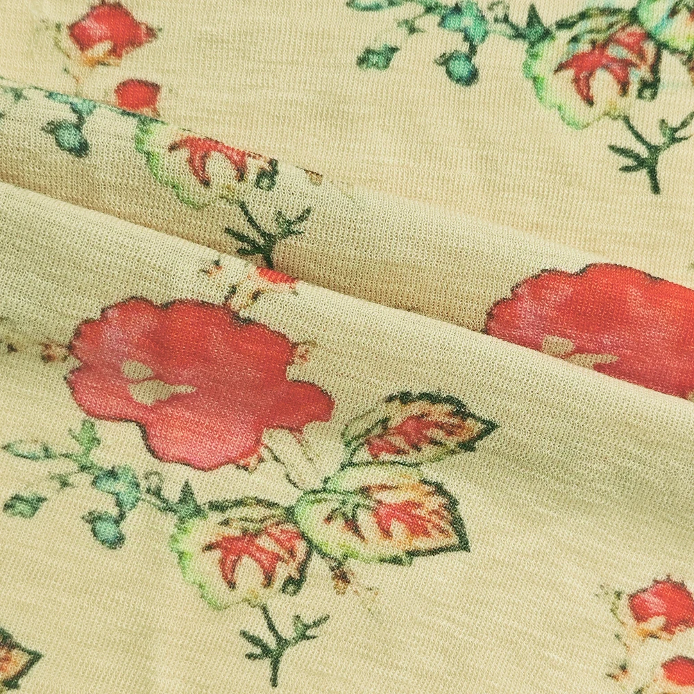 Фабричная Высококачественная Экологичная термовязаная 100% Шерстяная трикотажная ткань для женской одежды с цифровым принтом