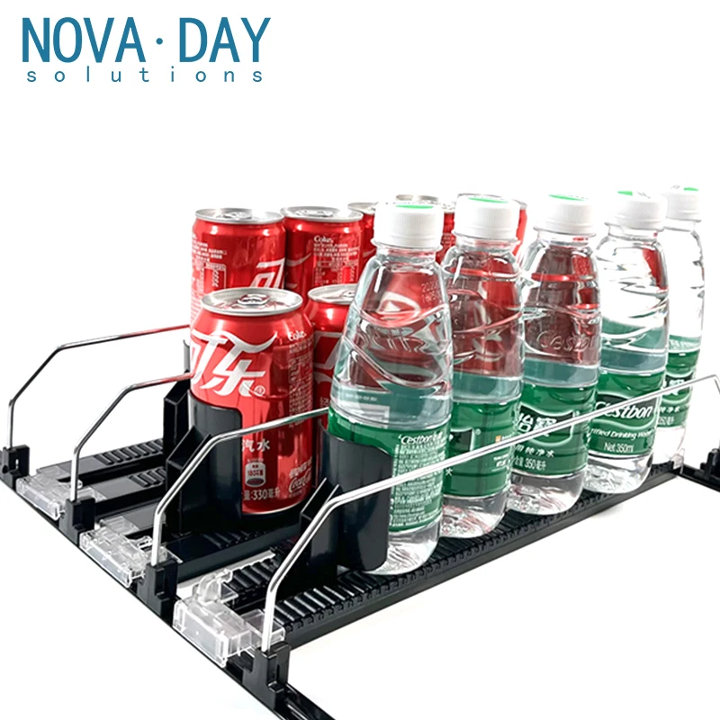 Гравитационный ролик для холодильника, продуктового магазина, органайзер для газировки напитков, металлическая полка, Томер, колонки для сигарет, разделитель, система пружин