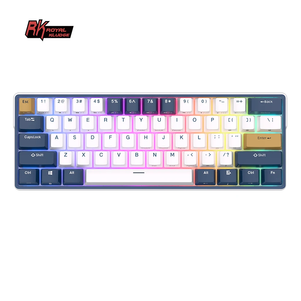 Клавиатура Royal Kludge RK61 Plus на заказ ABS Doubleshot мини беспроводная клавиатура с тремя режимами 61 клавиша rgb беспроводные