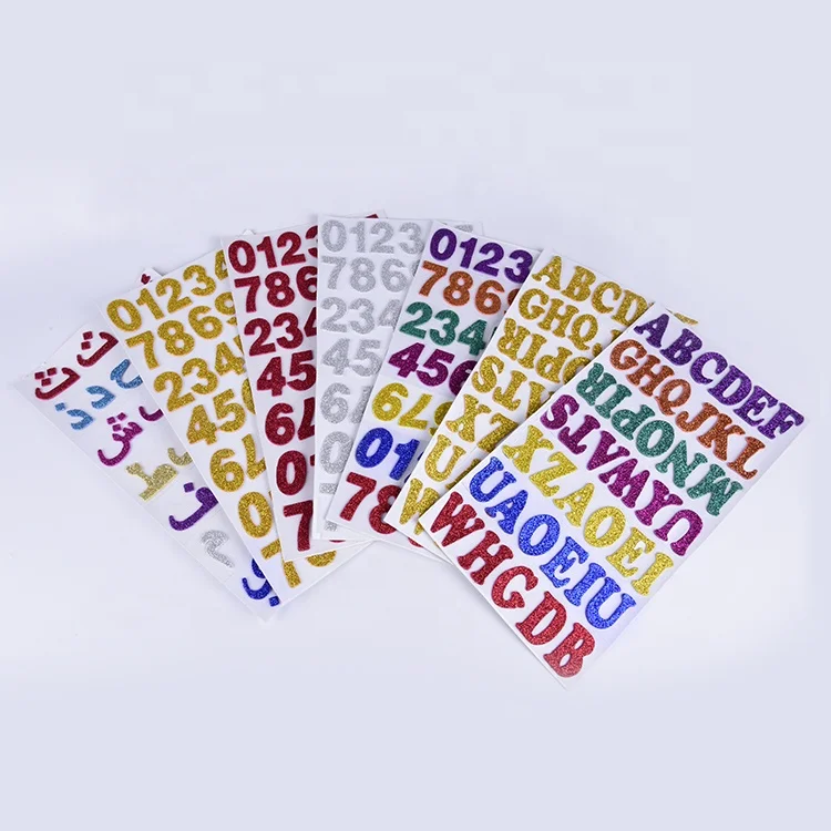
Art And Craft Glitter Number Stickers Color Eva Foam Number Sticker Sheet Adhesive Glitter Eva Foam In Numbers 