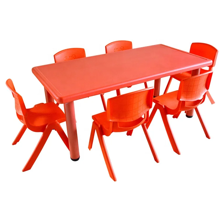 Kids PE Rectangular plastic Table for preschool