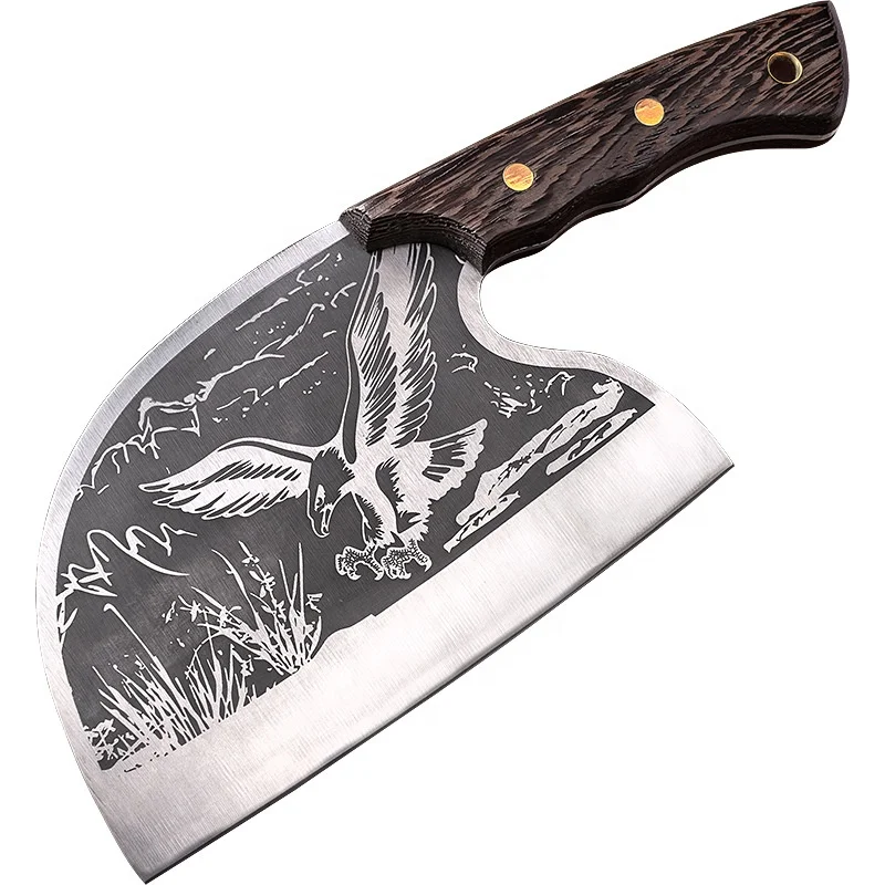 Newest Handmade Forged Eagle Pattern Meat Ribs Ox Bone Vegetables Slicing Chopping Tool Chef Butcher Clever Knives