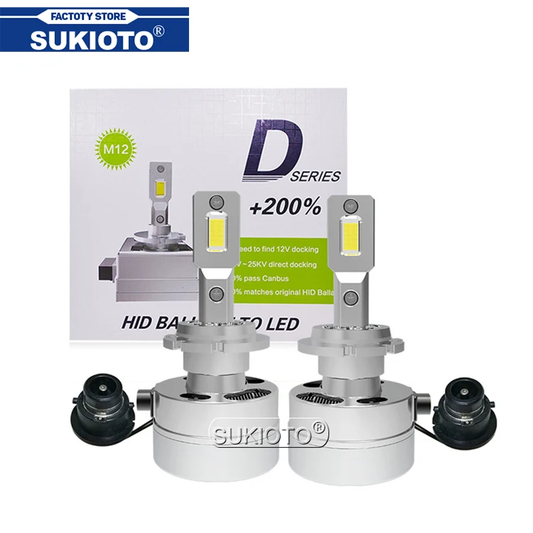  SUKIOTO 2PCS D1S D2S D2R D3S D4S D5S D8S Car LED Headlight Bulb 20000LM 90W High Bright Canbus Lamp For