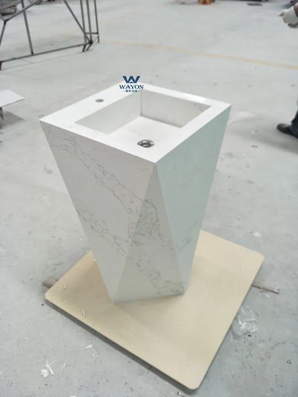 Wayon Zero Silica Summerly Quartz island white calacatta stone quartz slab price counter tops artificial quartz stone