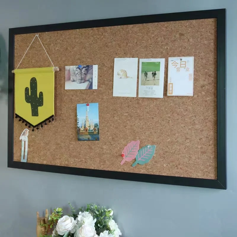 8x8 inch Eco-friendly Notice Decorative Cork Board  Plastic Frame For Wall , Memo, School