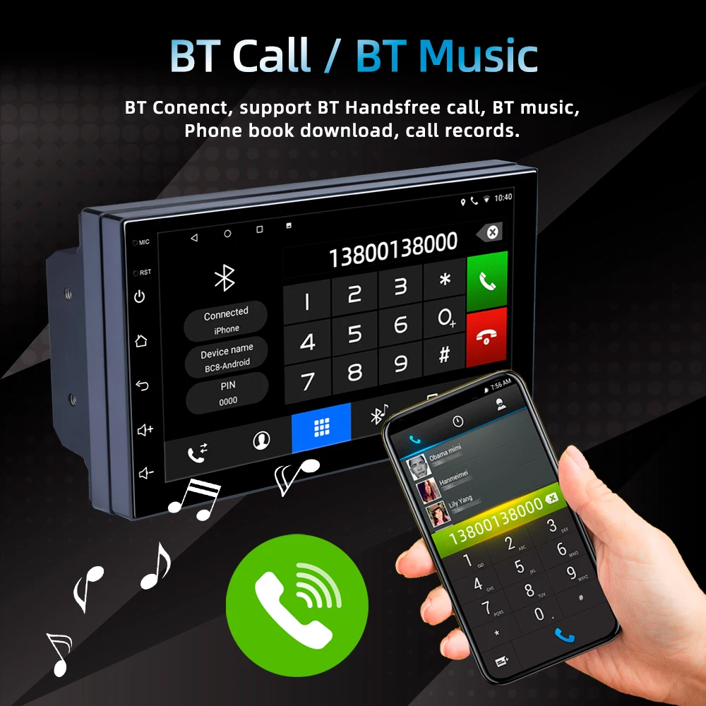 Universal 7 Inch 2 Din Android Car Radio Player Bluetooth GPS Navigation WIFI FM Mirror Link Car Multimedia Player