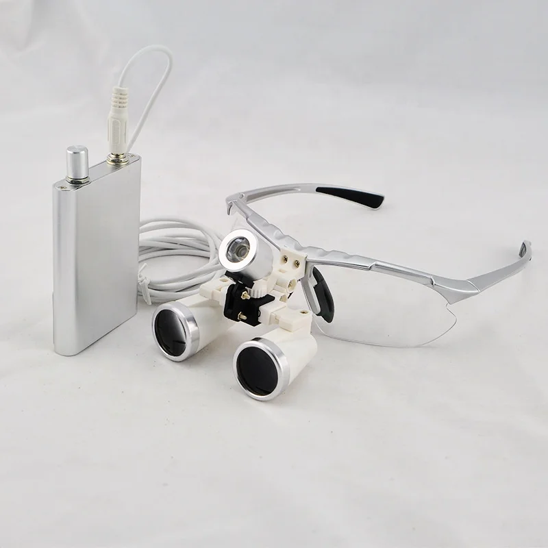 Dentists Magnifying Glasses dental loupes Zoom magnifier loupe lamp with led light