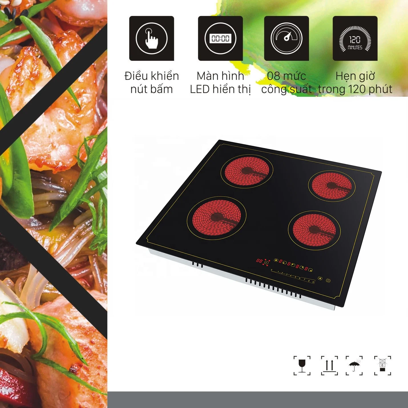 OEM/ODM Supplier 4 Burner Induction Cooker Commercial Kitchen Appliances Induction Cooking  Built In Ceramic Cooker Hob