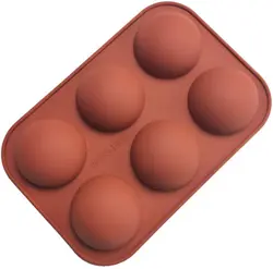 Large 6 Holes Half Round Semi Sphere Silicone Baking Mold For Making Chocolate, Cake, Jelly, Dome Mousse