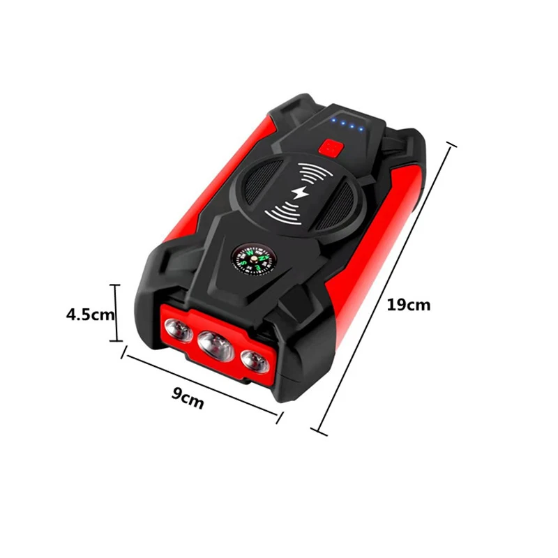 Car emergency starting power supply with wireless mobile phone charging power bank